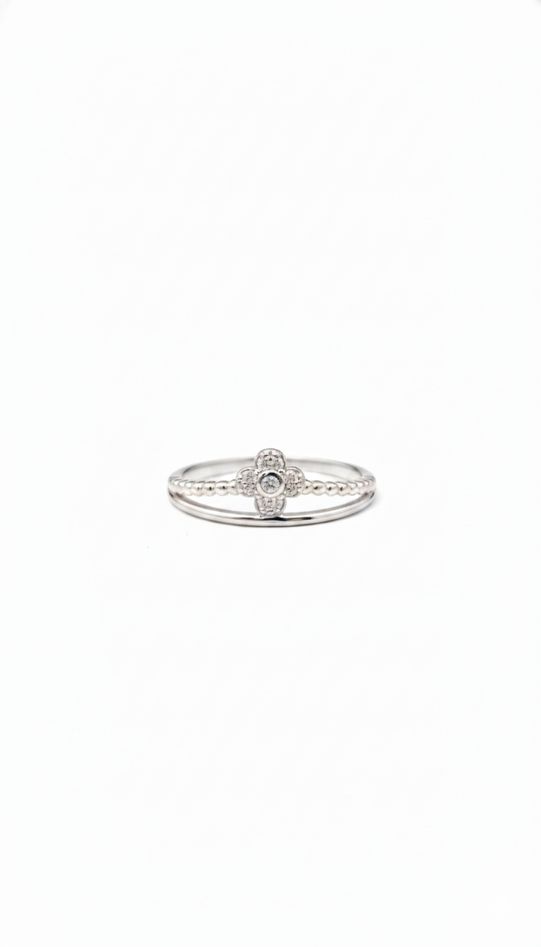 Four- Petaled Floral Clover Motif Ring_1