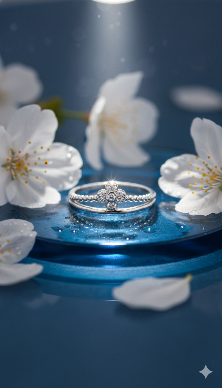 Four- Petaled Floral Clover Motif Ring_3