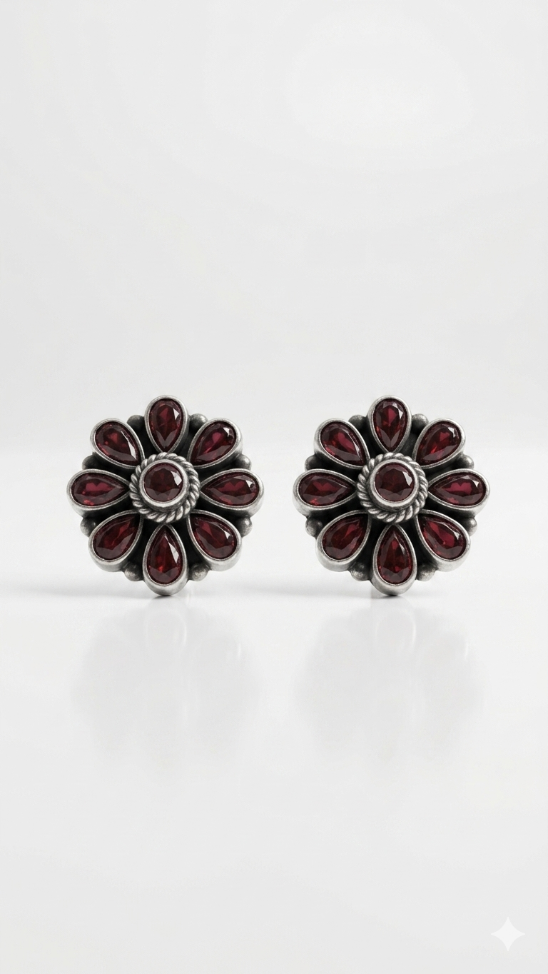 The Garnet Bloom Studs