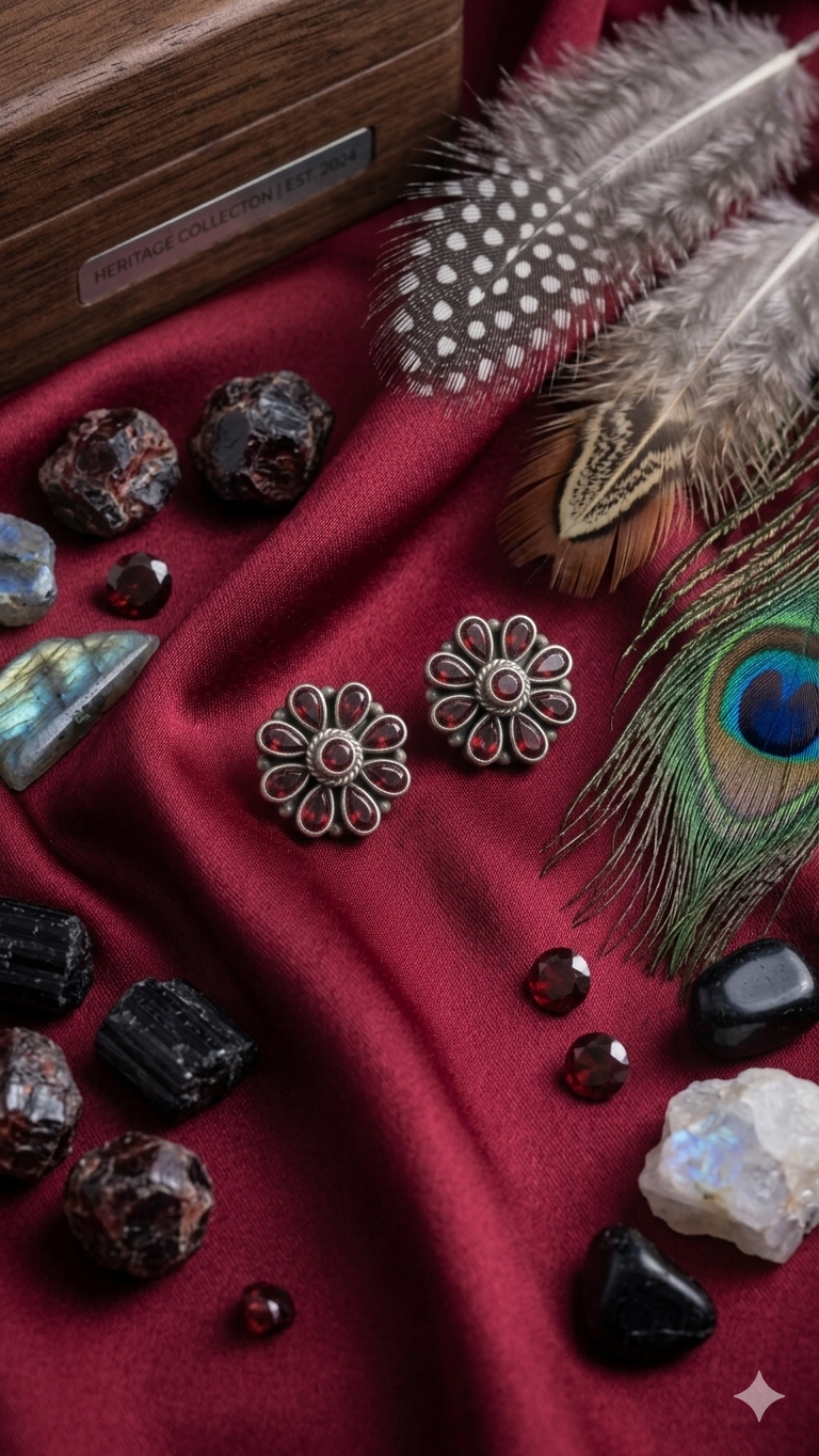 The Garnet Bloom Studs