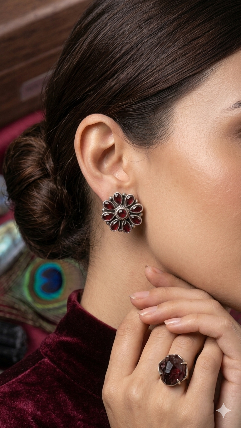 The Garnet Bloom Studs
