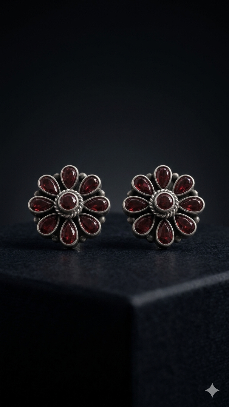 The Garnet Bloom Studs
