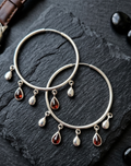 Garnet Hoop Charms