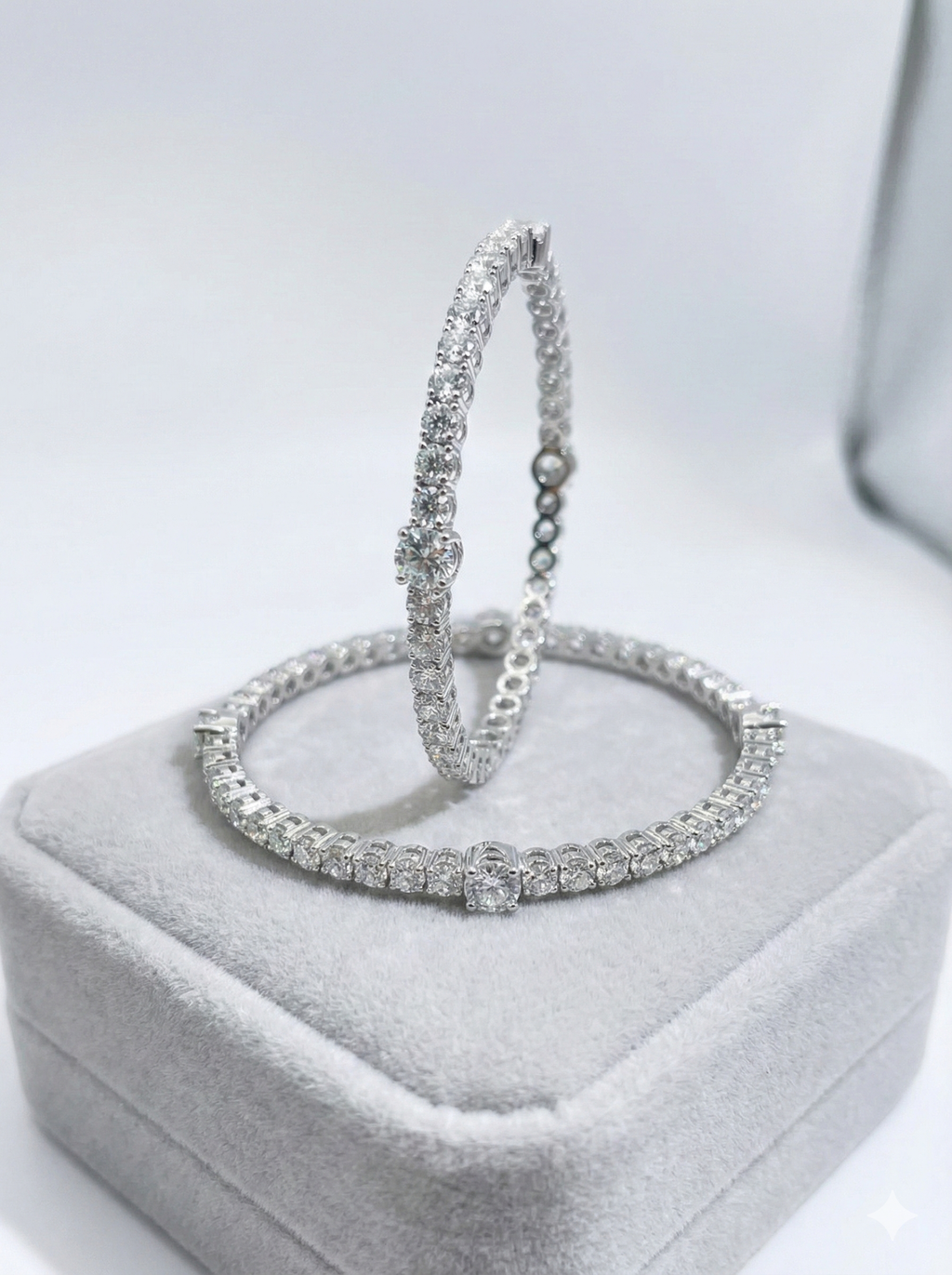 Round Cut Crystal Bangle Set