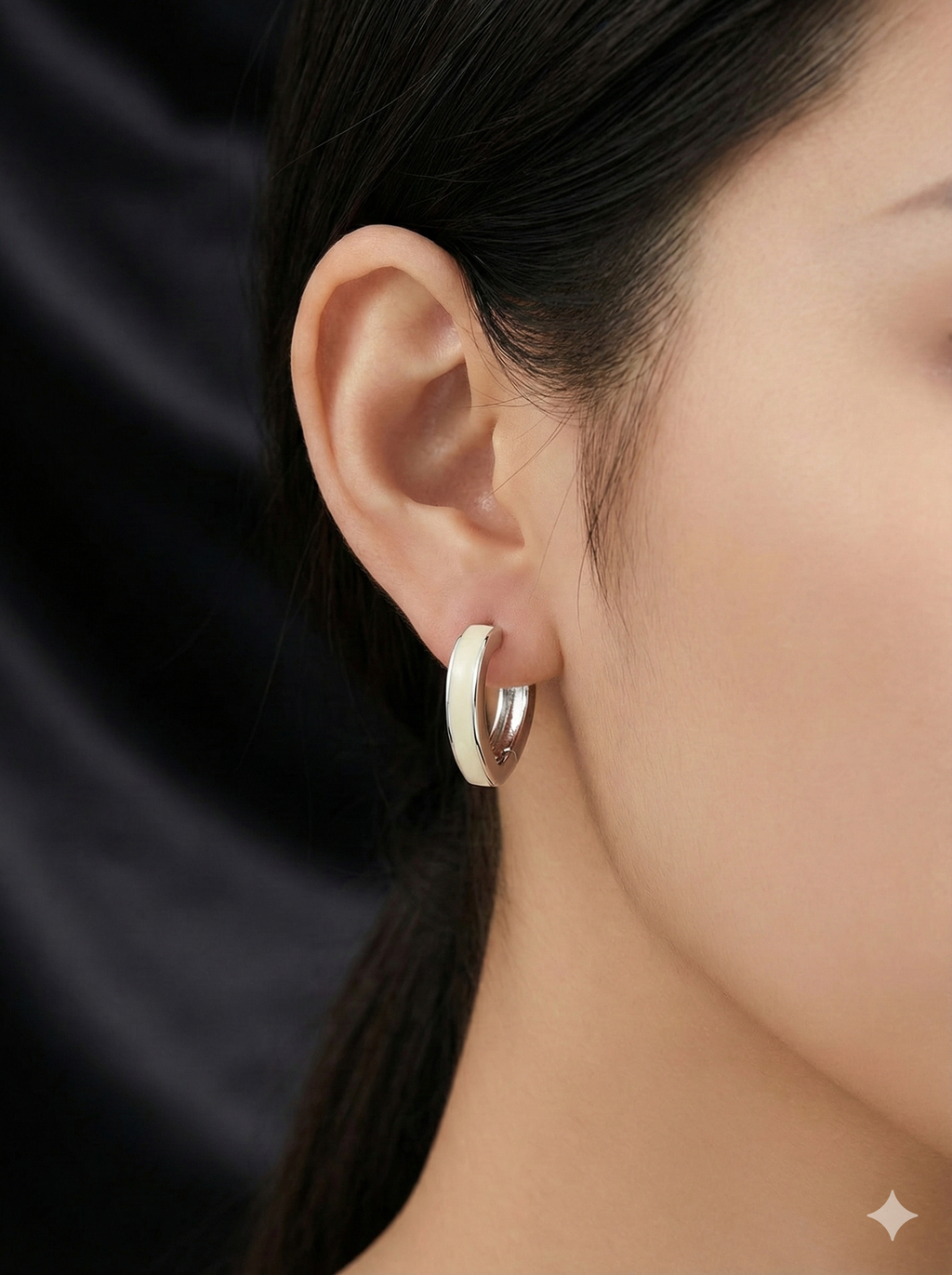 Iridescent Inlay Heart Hoops_2