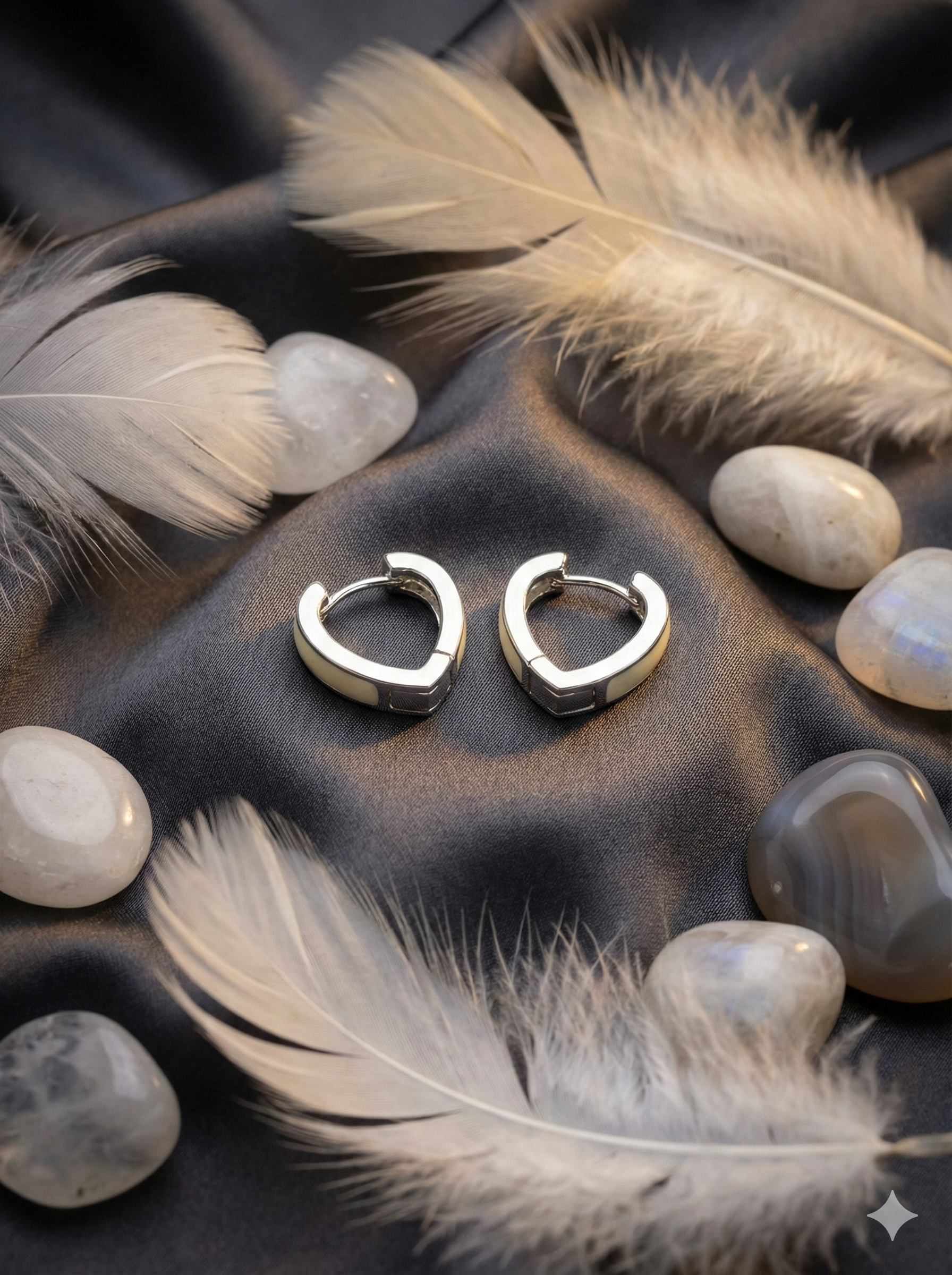 Iridescent Inlay Heart Hoops_3