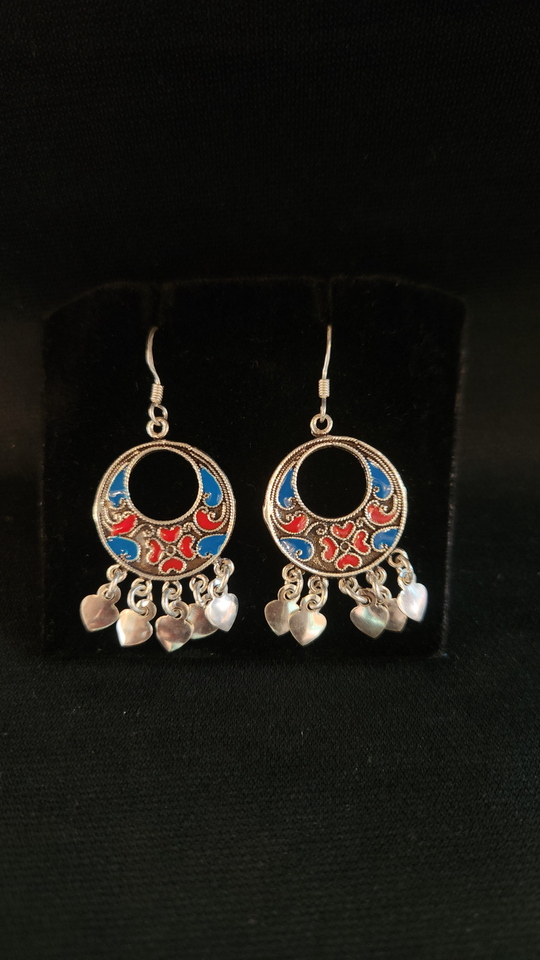 Meenakari Crescent Drops