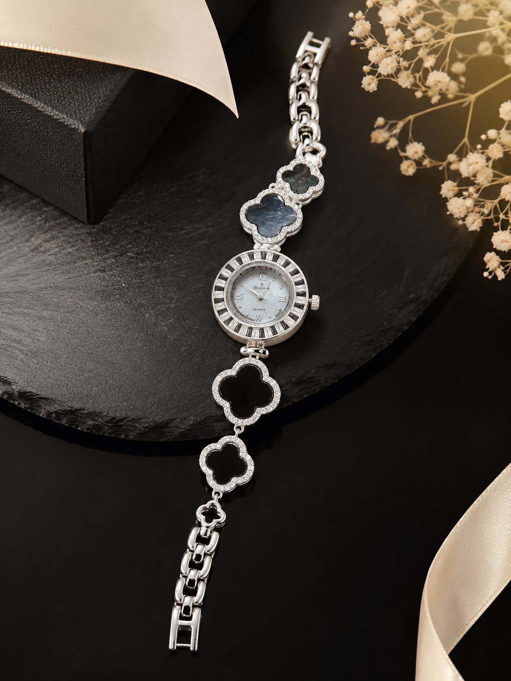 Midnight Clover Watch by Myrah Jewels
