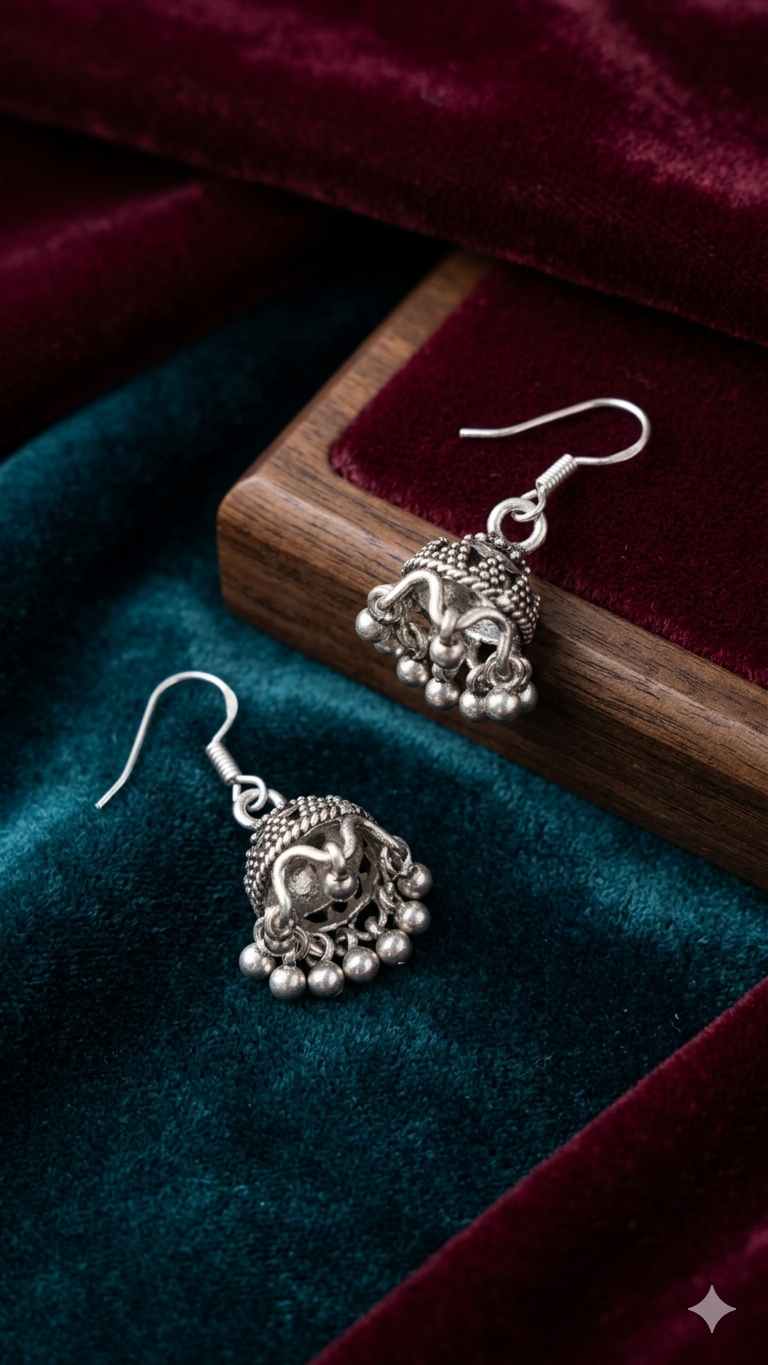 Silver Mini Jhumkis