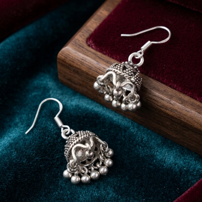 Silver Mini Jhumkis