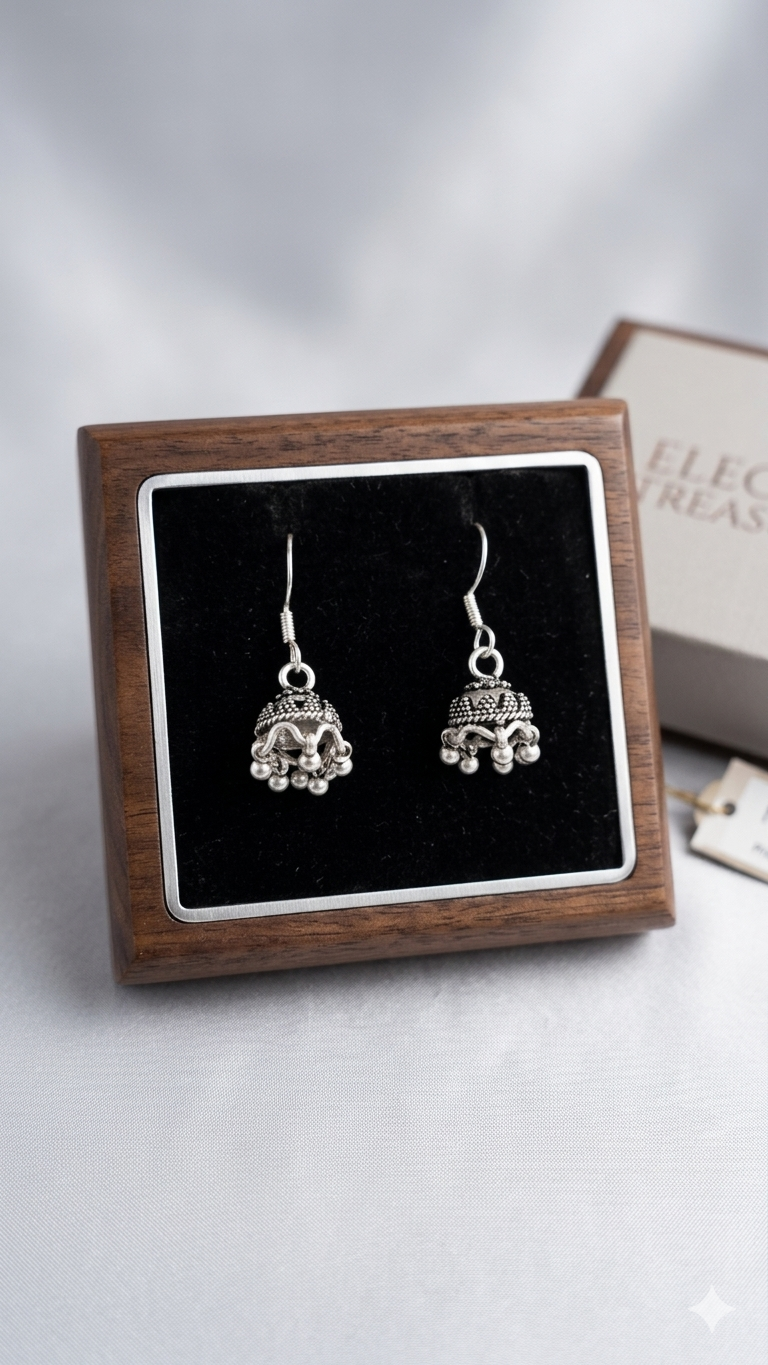 Silver Mini Jhumkis