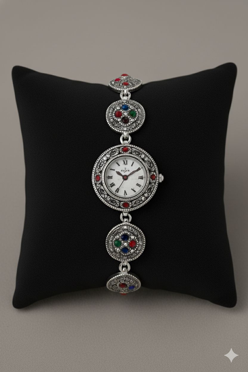 Multi-Gemstone Watch Bracelet