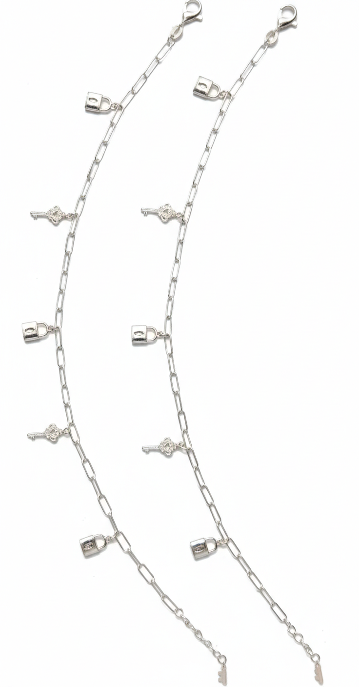Ornate key & Padlock Anklets_2