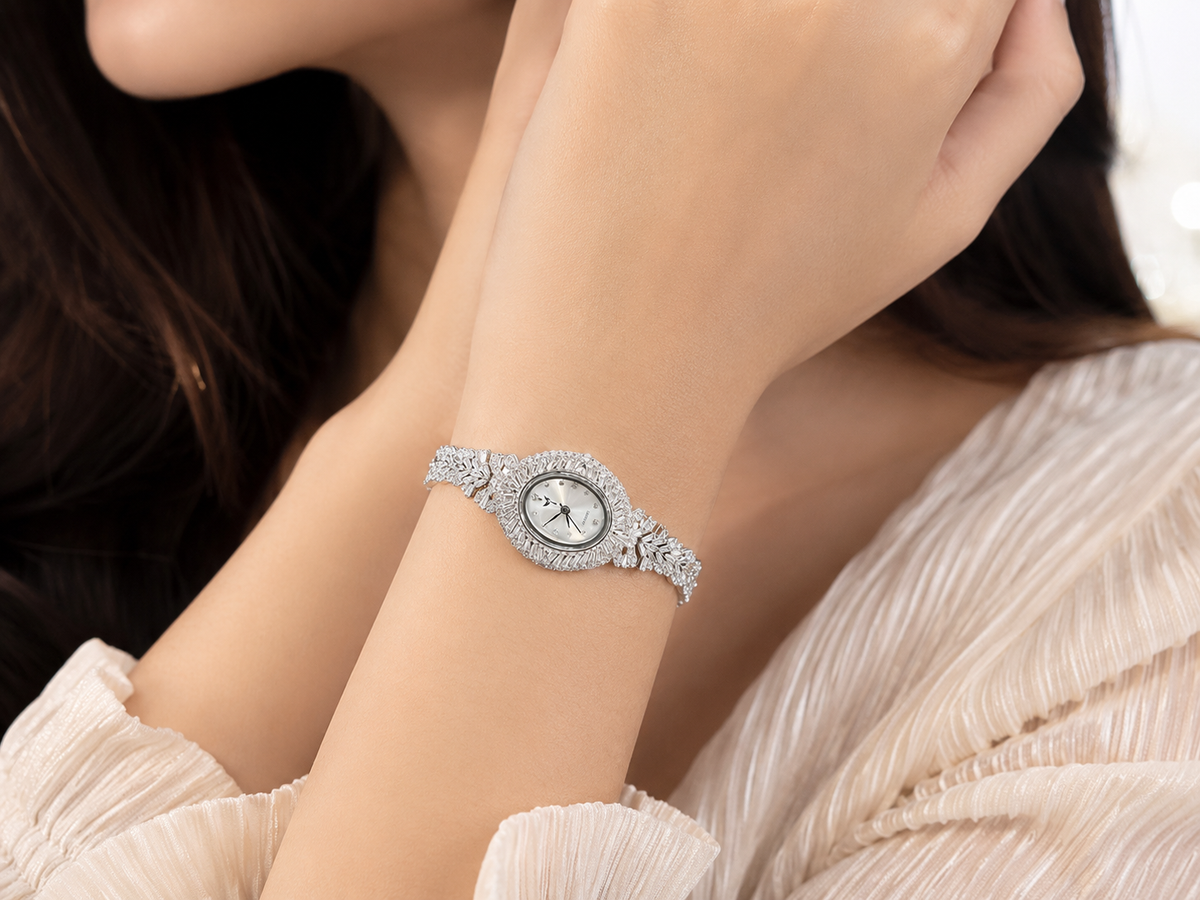 Oval Dial Silver Watch
