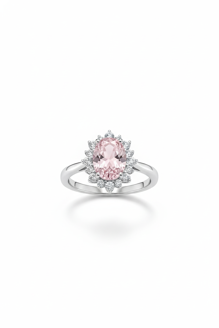 Oval Pink Halo Solitaire_1