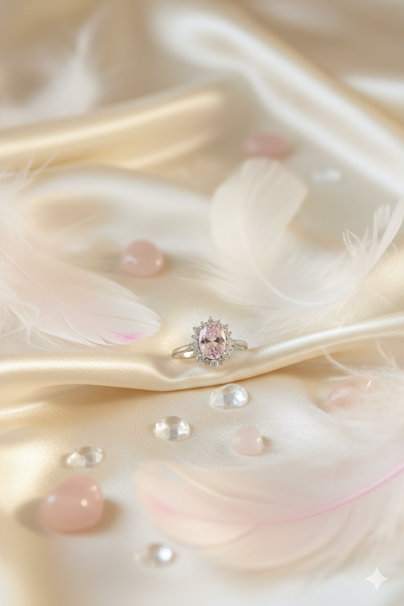 Oval Pink Halo Solitaire_2