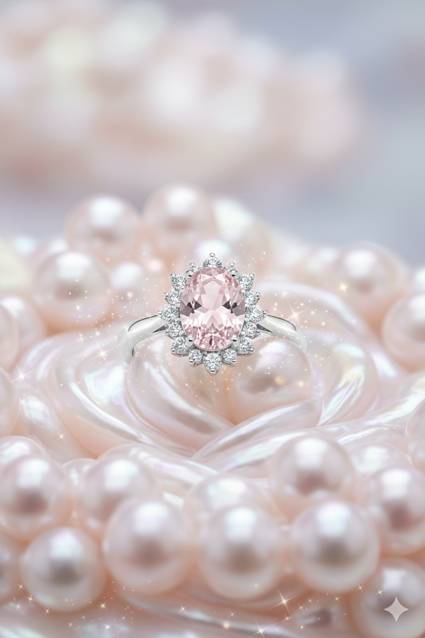 Oval Pink Halo Solitaire_4
