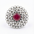 Oxidized Silver Multi Halo Ring_1
