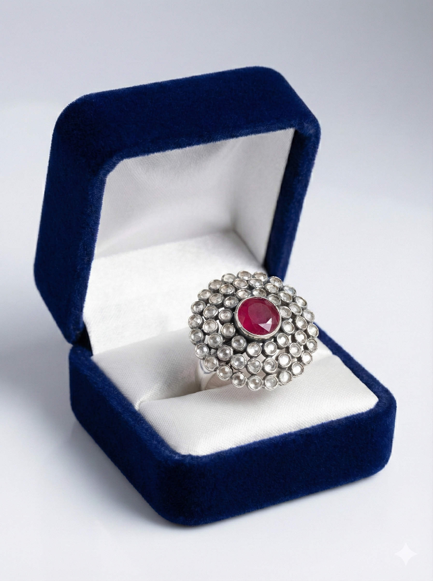 Oxidized Silver Multi Halo Ring_2