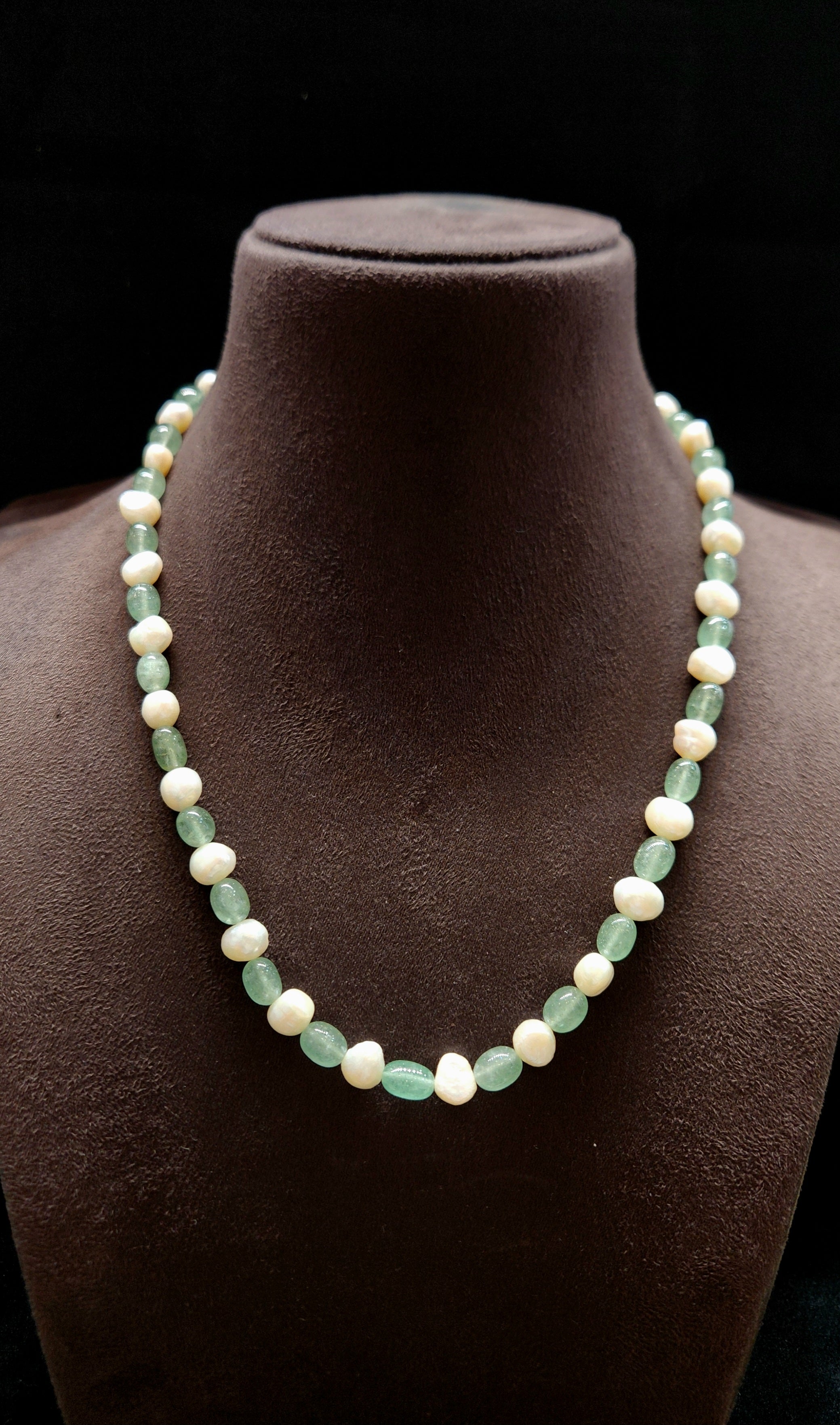 Pearl & Green Quartz Mala