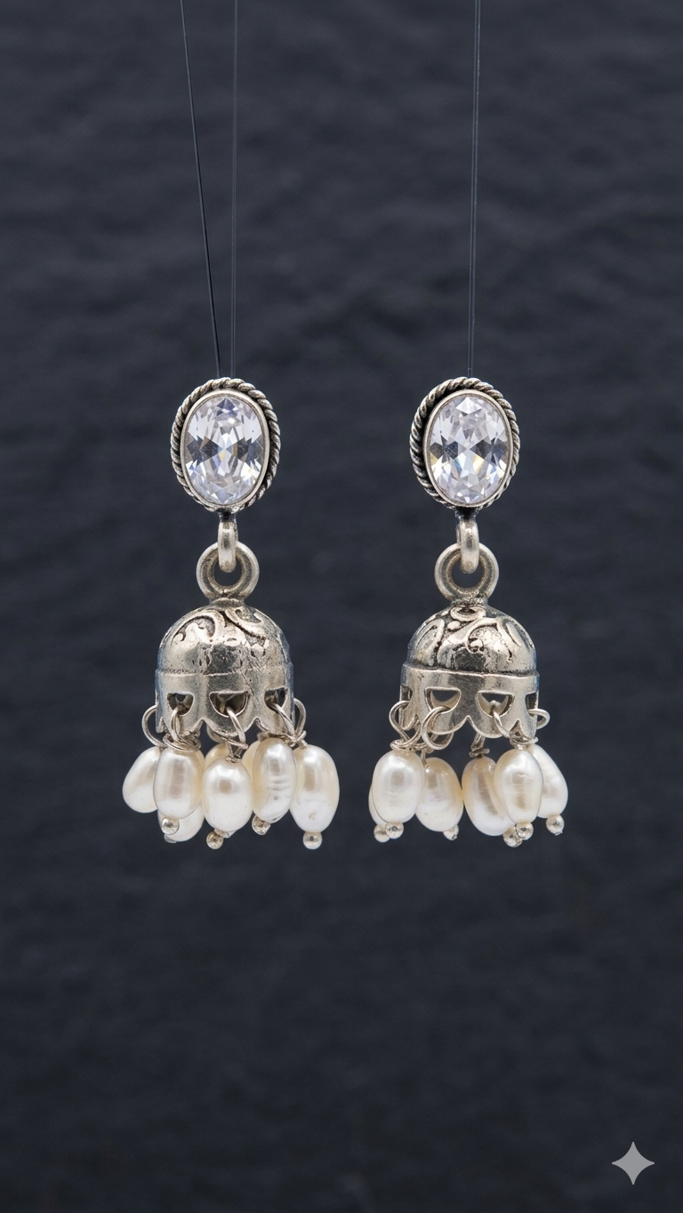 Pearl Drop Jhumkas
