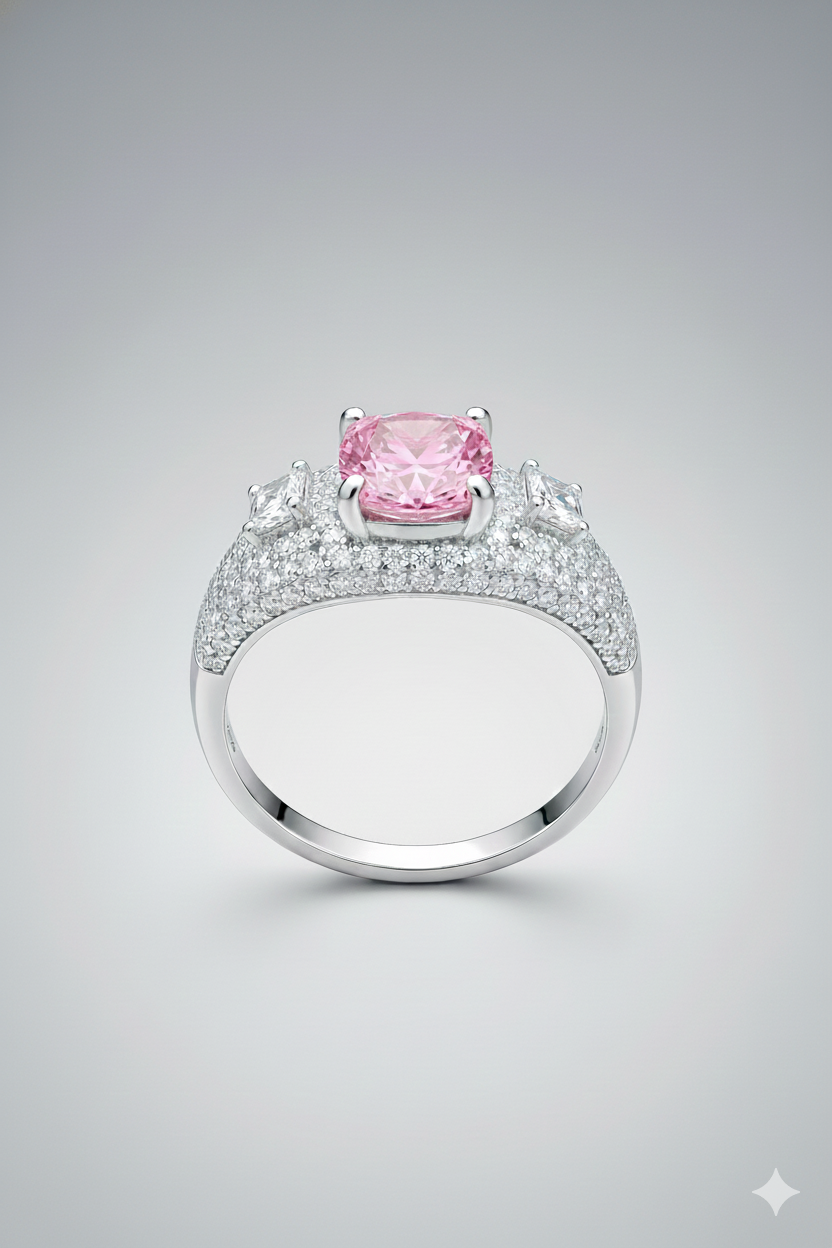 Pink Oval with Baguette Accents_1