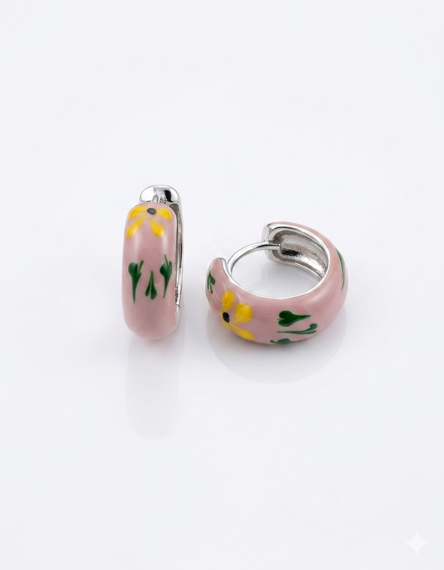 Pink Flora Hoops
