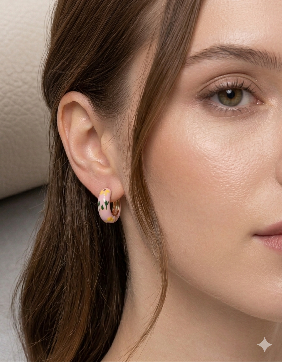 Pink Flora Hoops