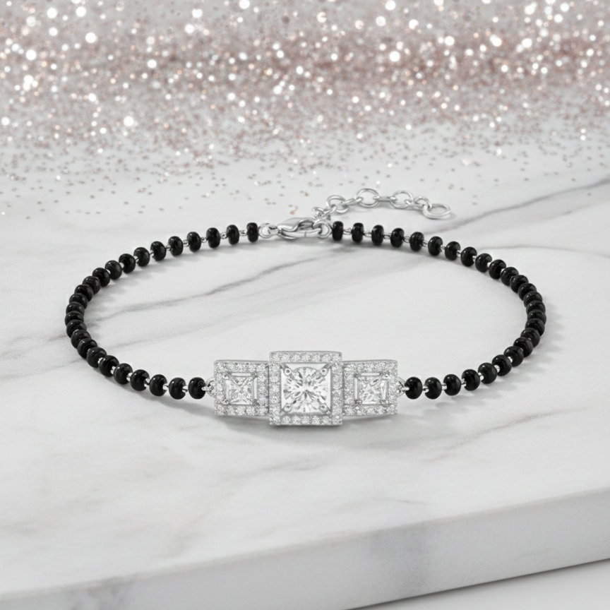 Princess Cut Mangalsutra Bracelet_2