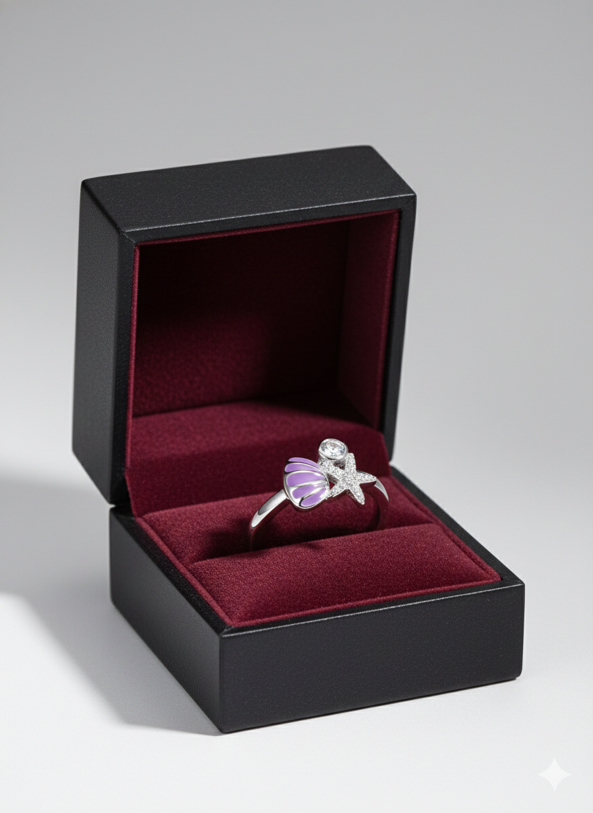 Purple shell & Starfish Ring_1
