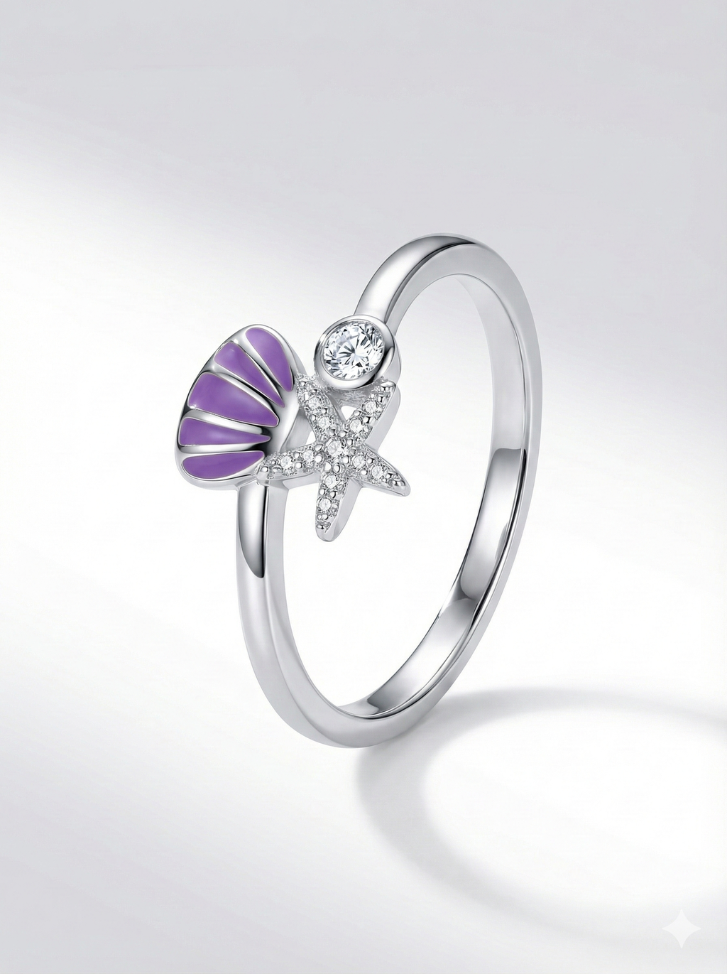 Purple shell & Starfish Ring_2