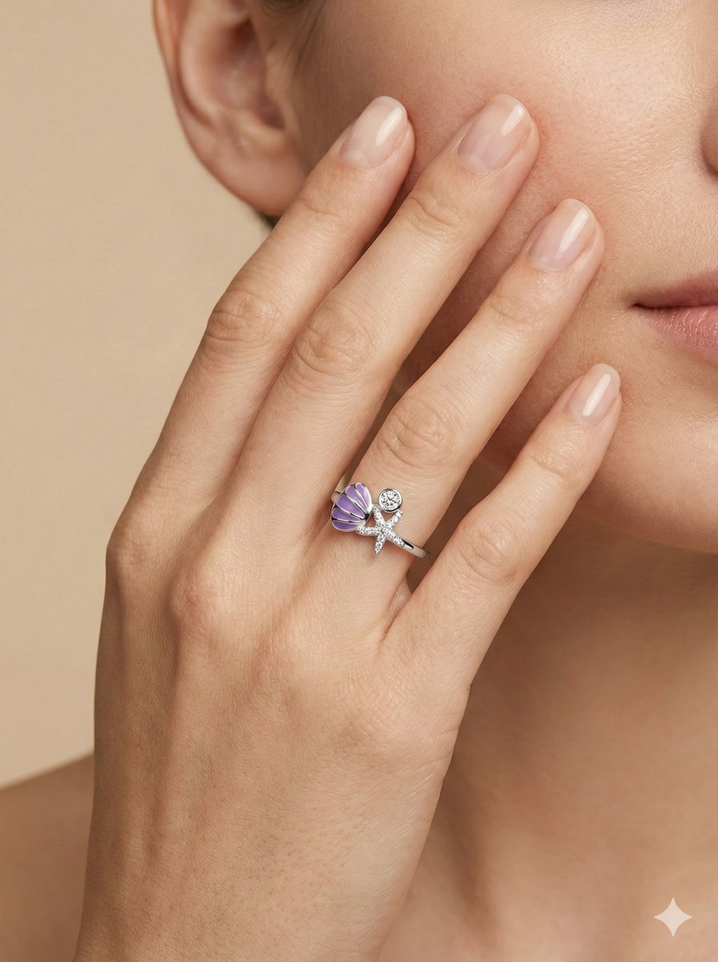 Purple shell & Starfish Ring_3
