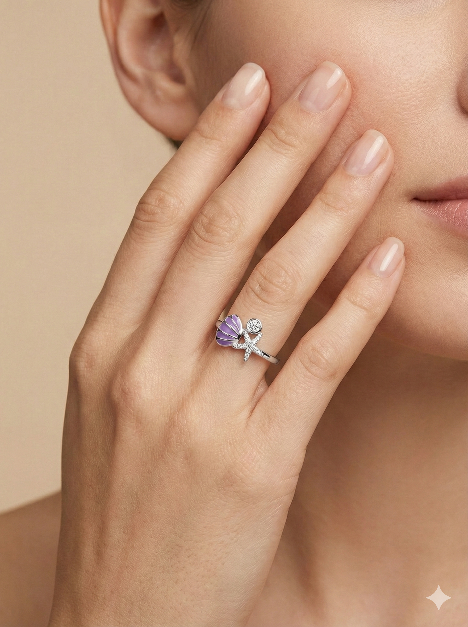 Purple shell & Starfish Ring_3