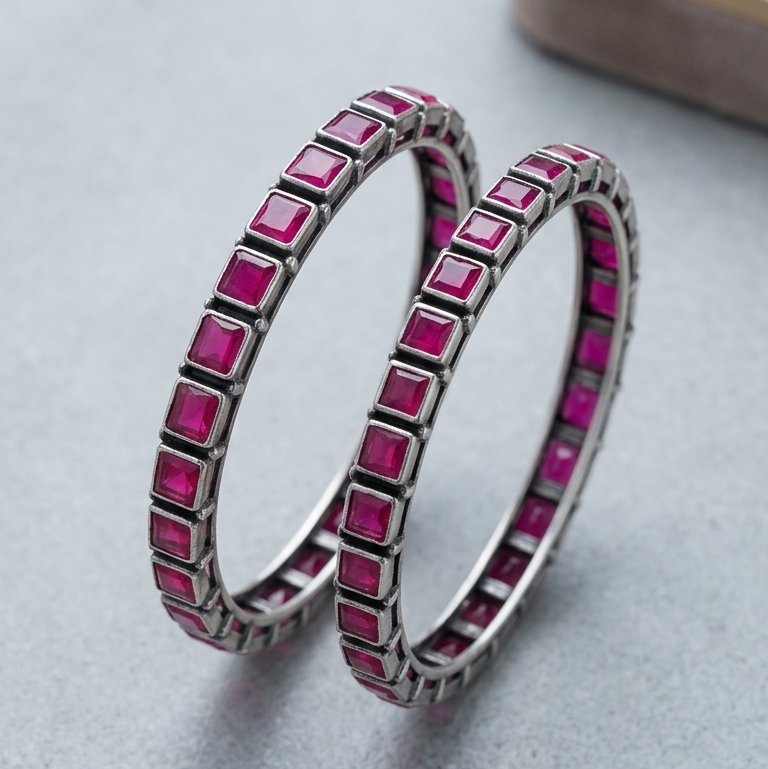 Radiant Ruby Toned Bangles
