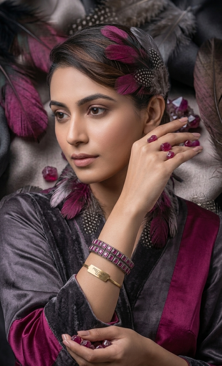 Radiant Ruby Toned Bangles