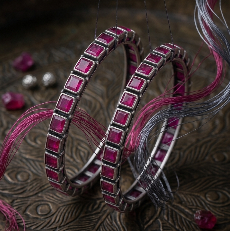 Radiant Ruby Toned Bangles