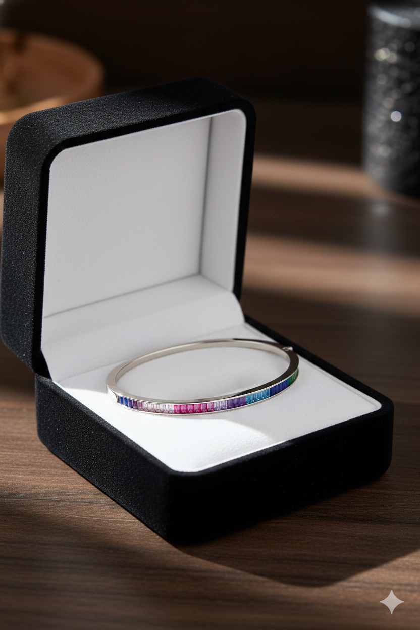 Rainbow Baguette Gemstone Bracelet_3