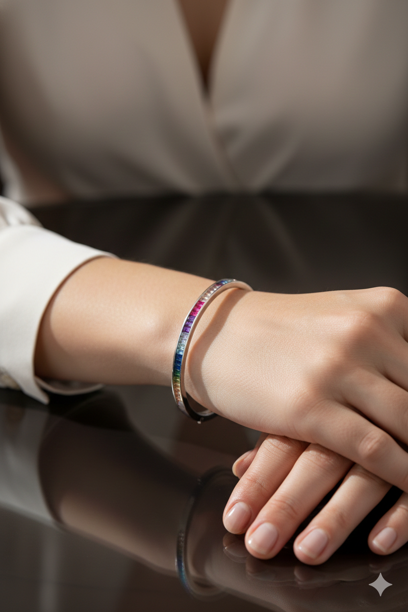 Rainbow Baguette Gemstone Bracelet_5