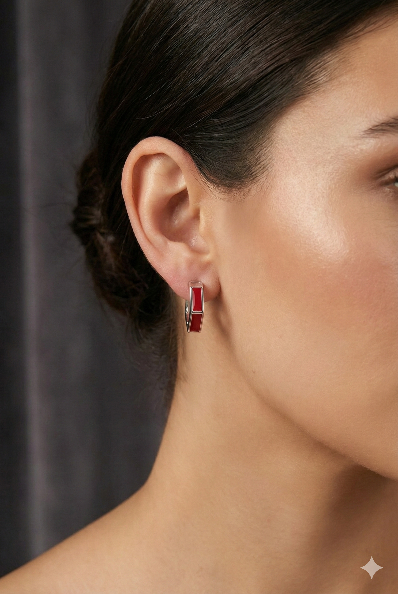 Red Hexagonal Enamel Hoops_2