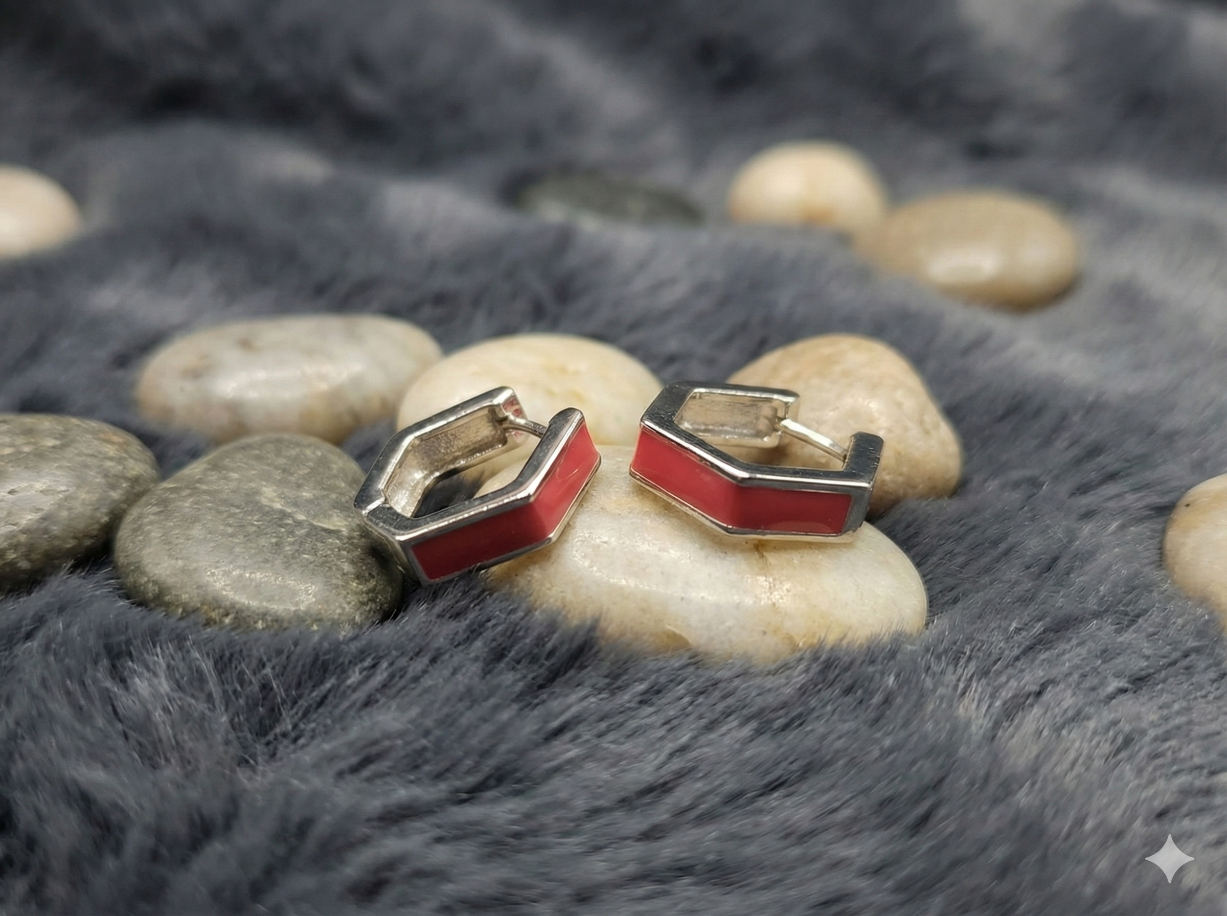 Red Hexagonal Enamel Hoops_3
