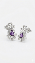 Regal Amethyst pear Studs