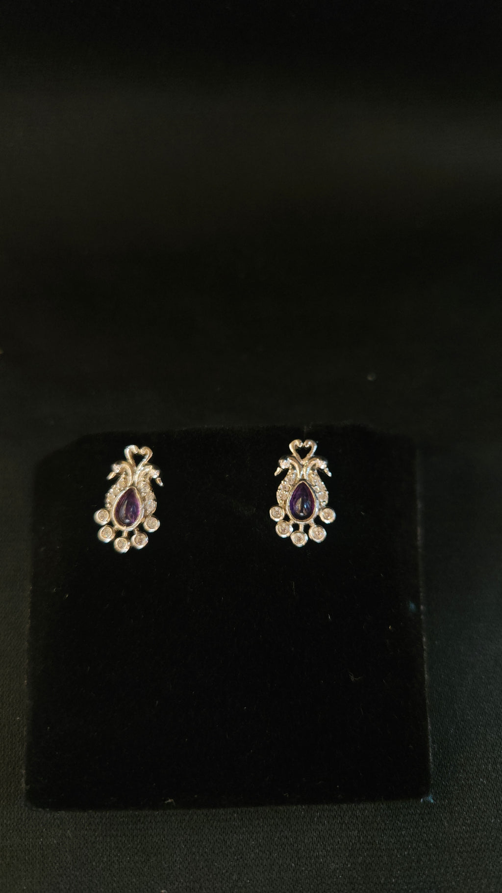 Regal Amethyst pear Studs