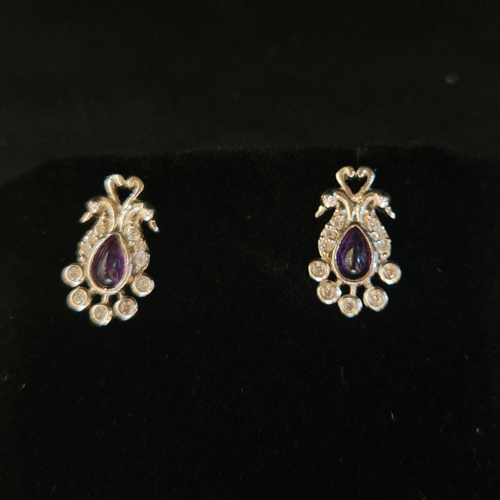 Regal Amethyst pear Studs