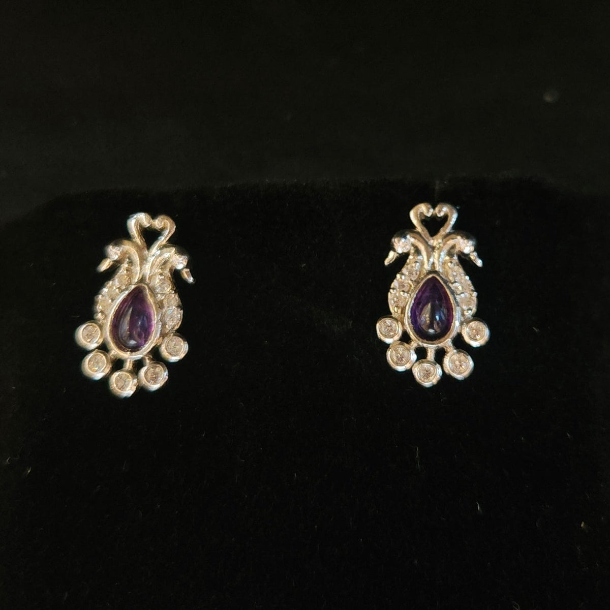 Regal Amethyst pear Studs