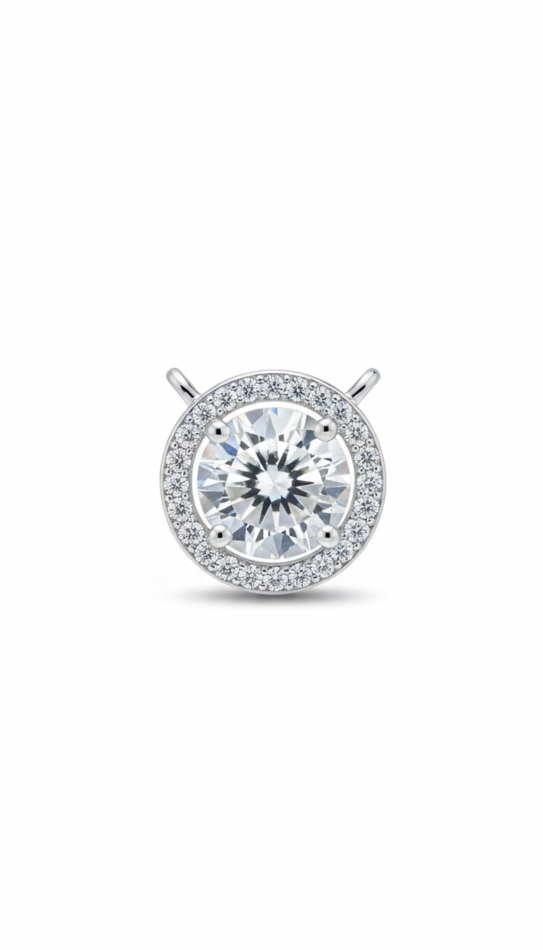 Round -Cut Solitaire with Micro - Pavee Halo setting_1
