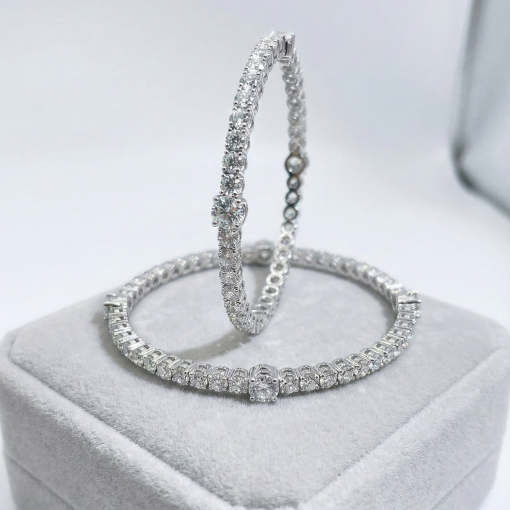 Round Cut Crystal Bangle Set_1
