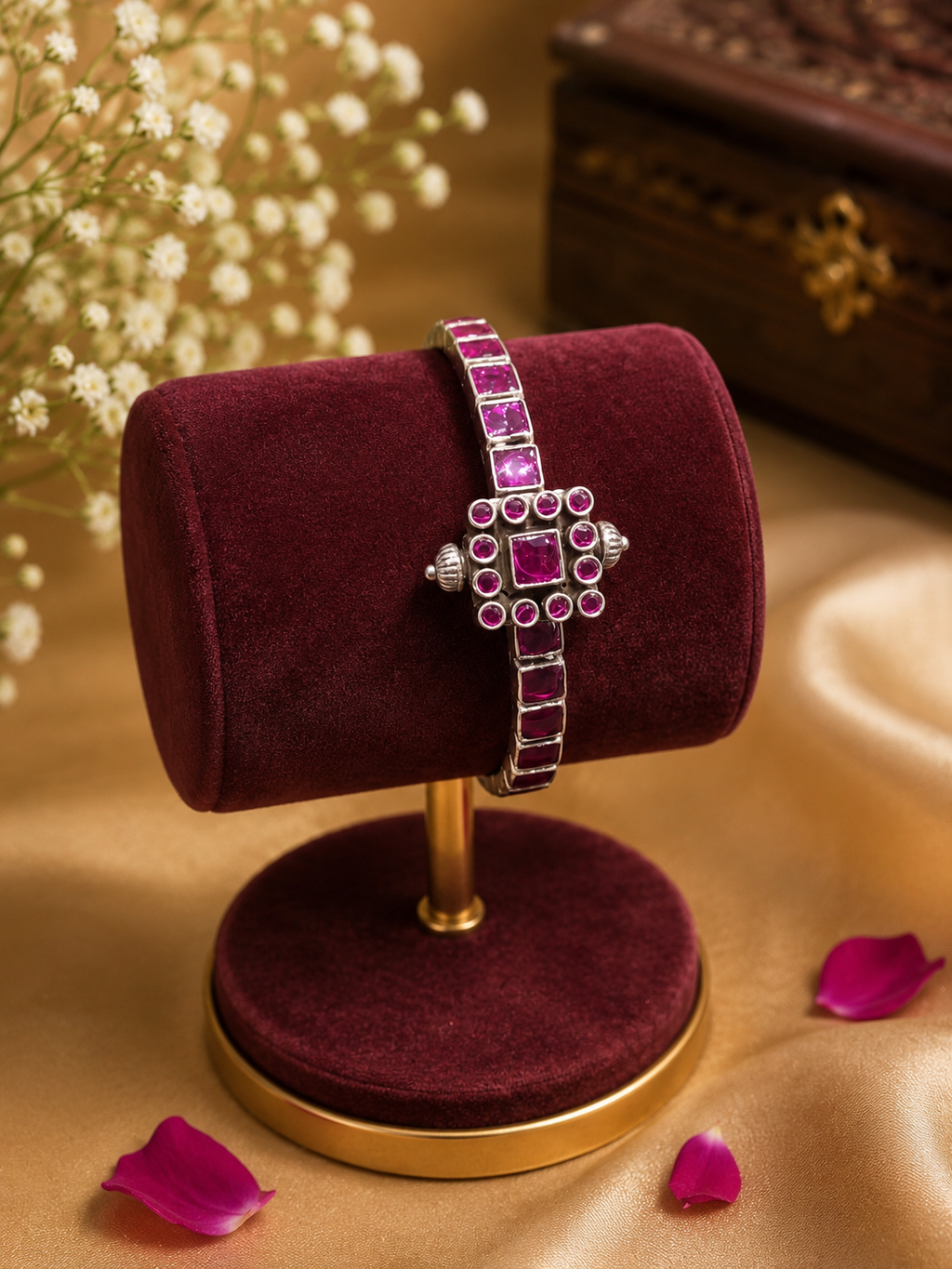 Royal Square Ruby Bangle