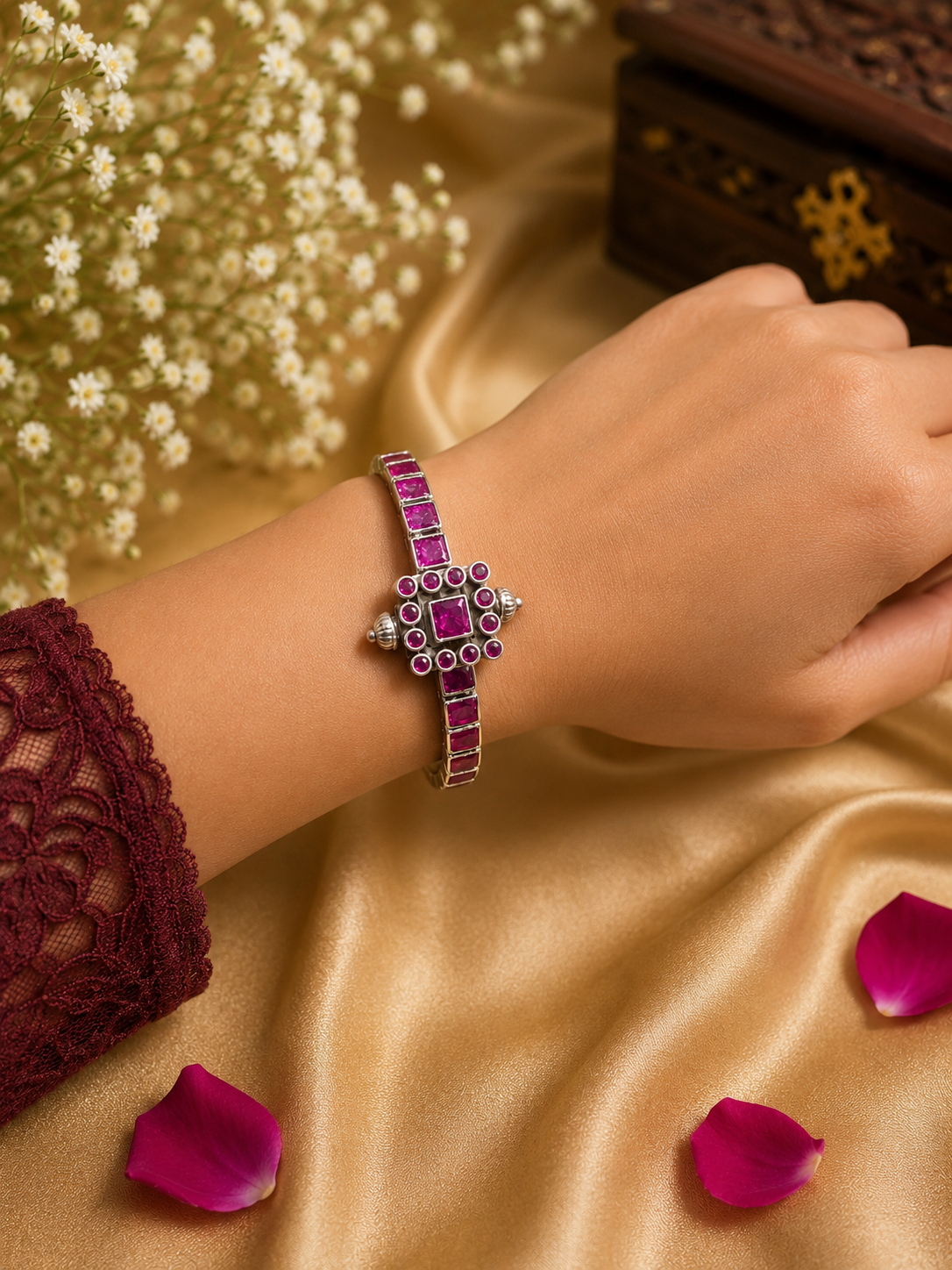 Royal Square Ruby Bangle