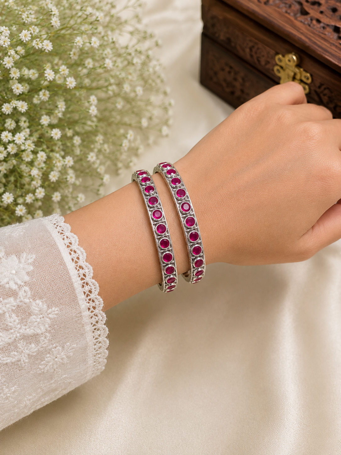 Ruby Elegance Bangle