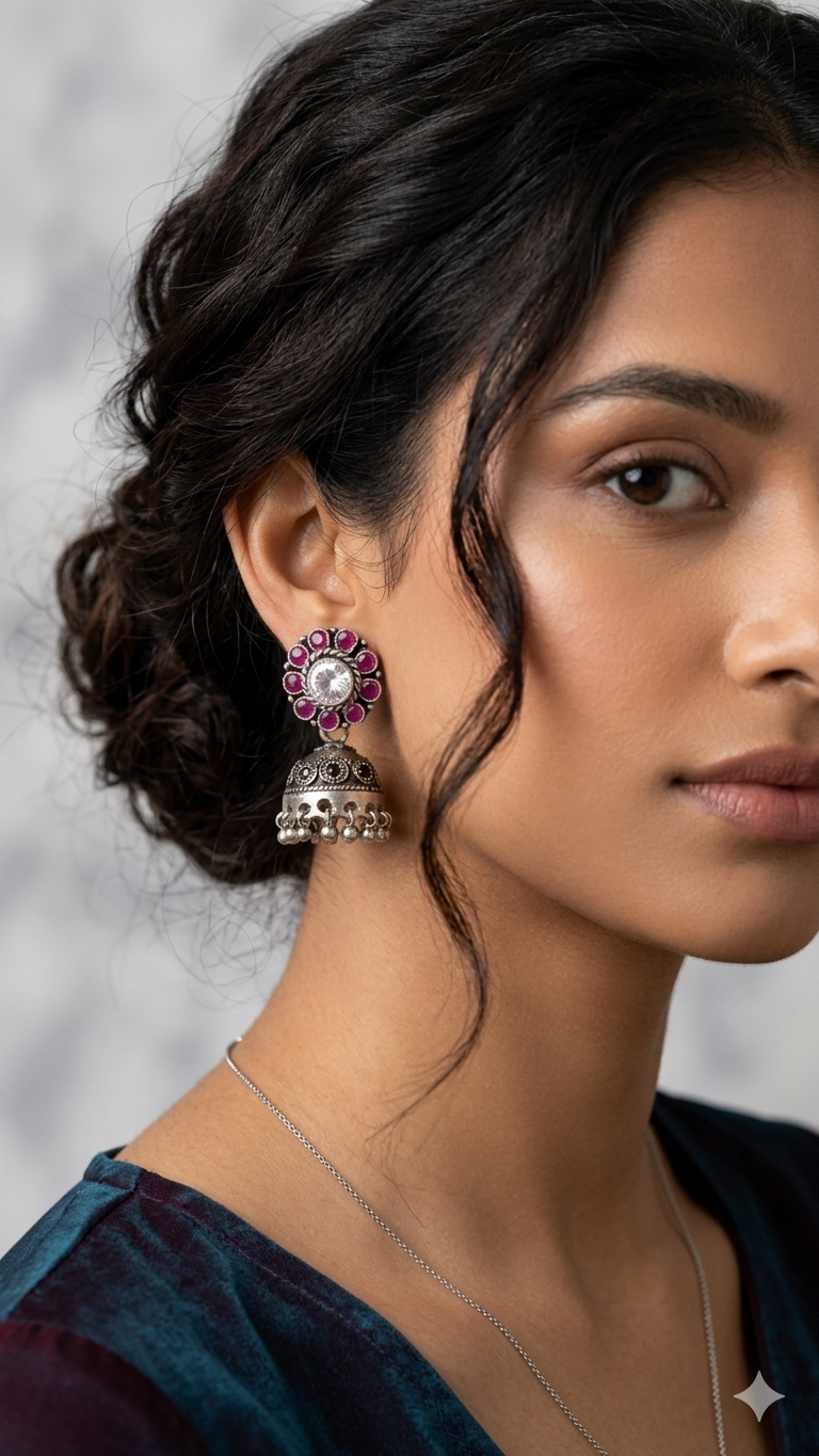 Ruby Floret Jhumkas